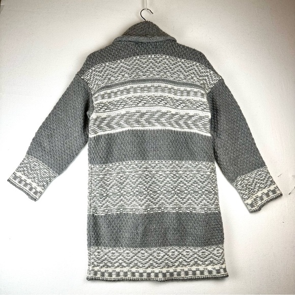 Lucky Brand Fair Isle Open Front Long Sweater Cardigan - Picture 3 of 7